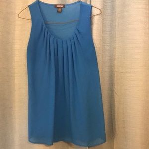 Blue ruched tank